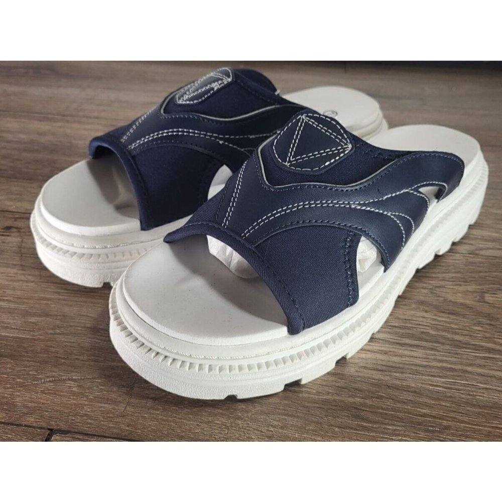 Vintage NWT Lower East Side Size 7 Chunky‎ Blue Sandals Slides